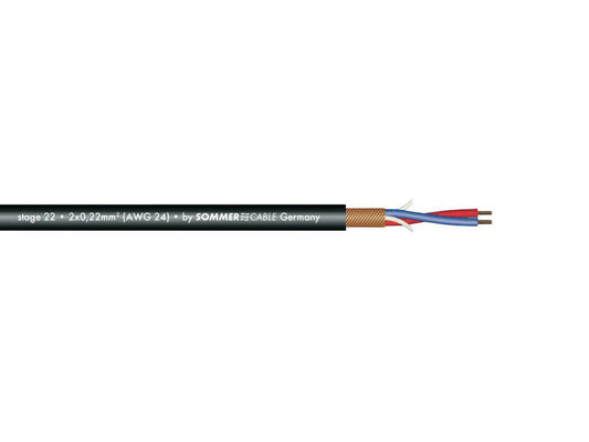 Sommer Cable Mikrofonkabel 2x0,22 100m sw Stage 22