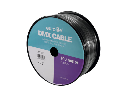 Eurolite DMX Kabel 2x0,22 100m sw