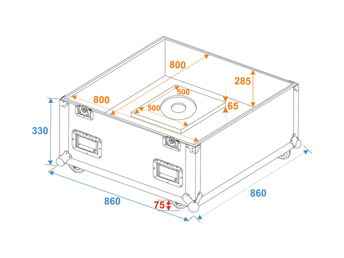 Roadinger Flightcase Spiegelkugel 75cm – Ansicht 2