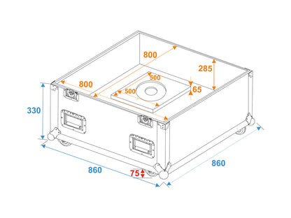 Roadinger Flightcase Spiegelkugel 75cm – Ansicht 2