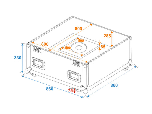 Roadinger Flightcase Spiegelkugel 75cm – Ansicht 2