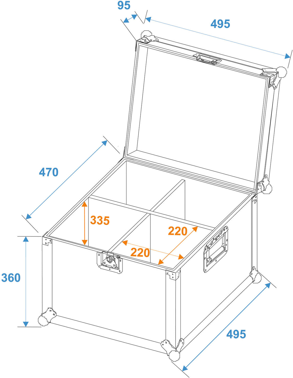 Roadinger Flightcase EP-56 4xPAR-56 Spot lang – Ansicht 2