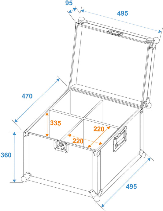 Roadinger Flightcase EP-56 4xPAR-56 Spot lang – Ansicht 2