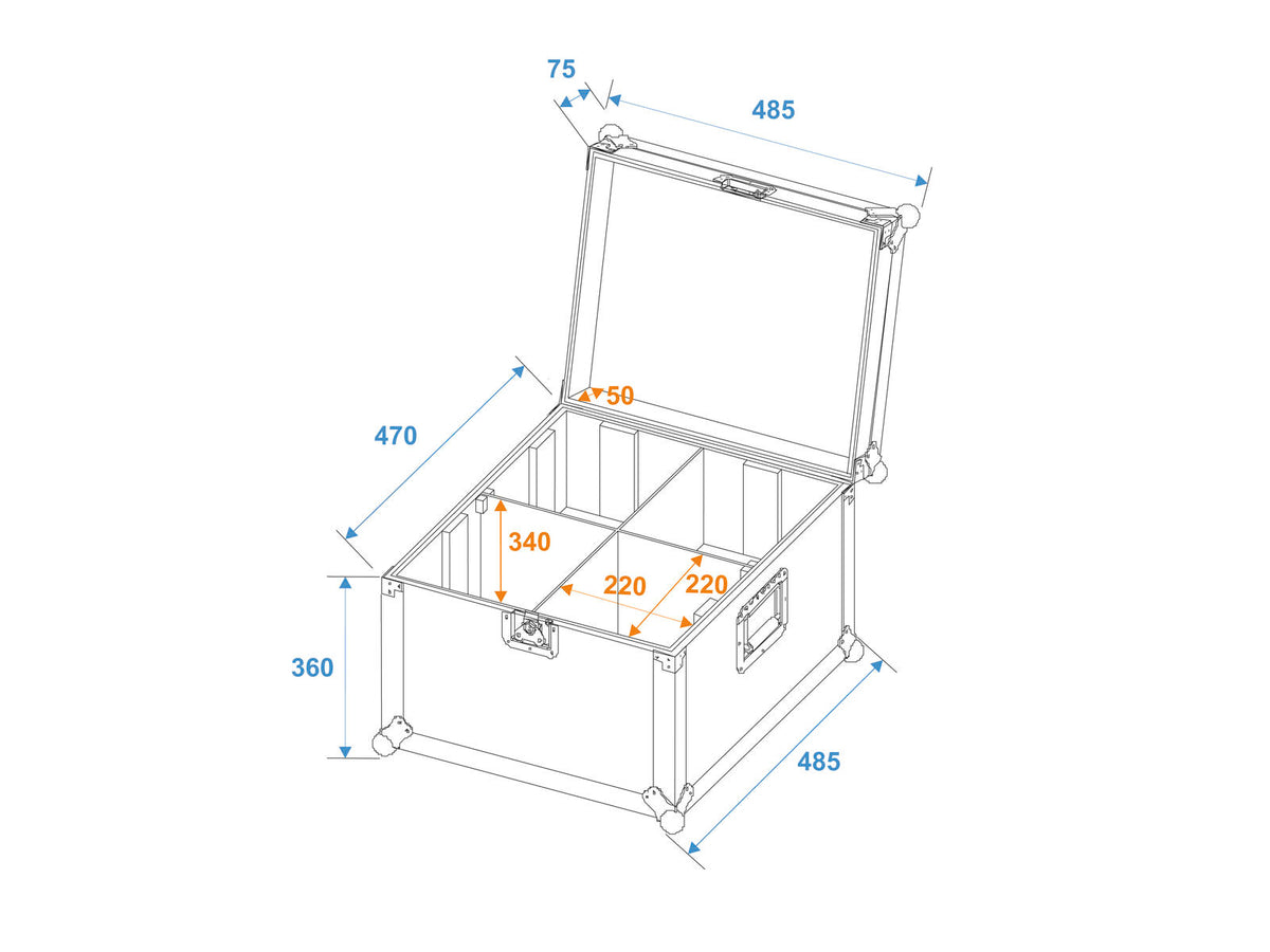 Roadinger Flightcase 4x PAR-56 Spot lang – Ansicht 7