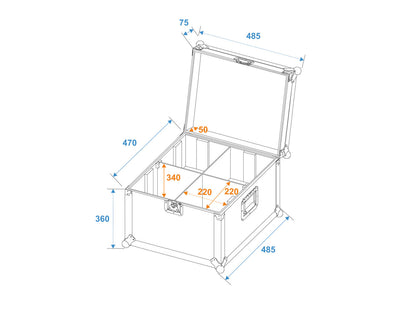 Roadinger Flightcase 4x PAR-56 Spot lang – Ansicht 7