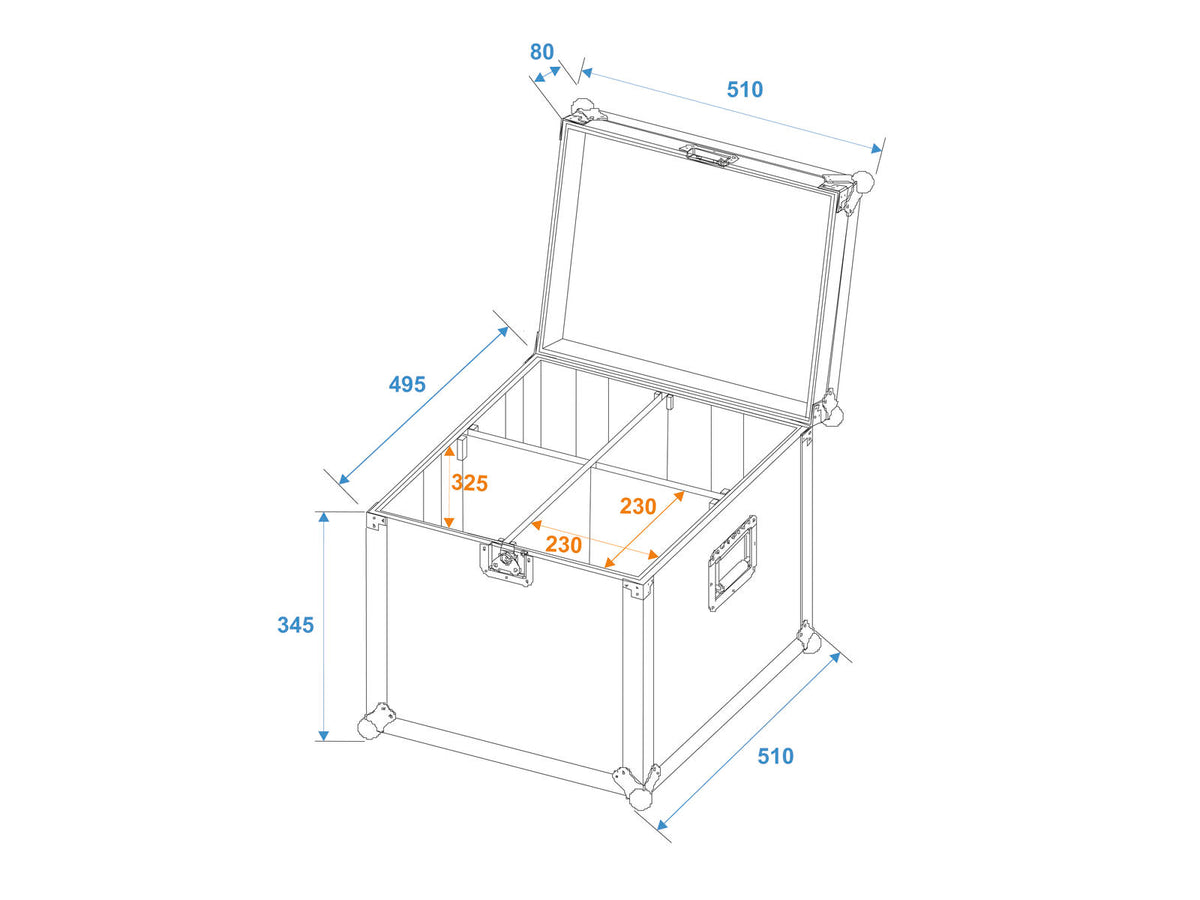 Roadinger Flightcase 4x PAR-64 Spot kurz – Ansicht 7