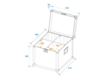 Roadinger Flightcase 4x PAR-64 Spot kurz – Ansicht 7