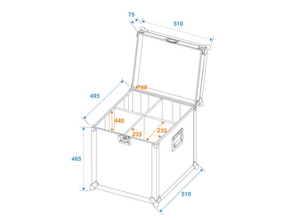 Roadinger Flightcase 4x PAR-64 Spot lang – Ansicht 6
