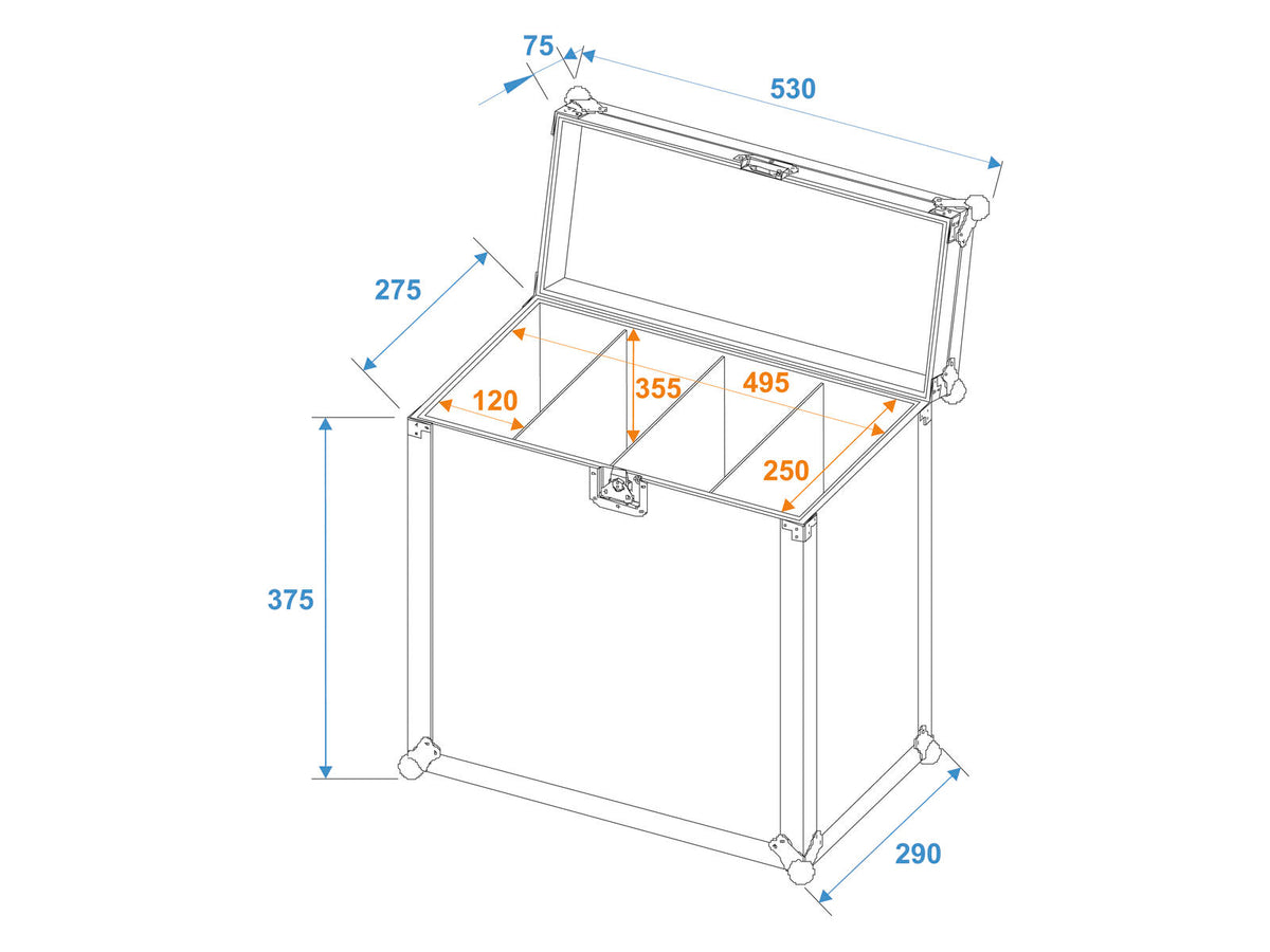 Roadinger Flightcase 4x SLS Größe M – Ansicht 2