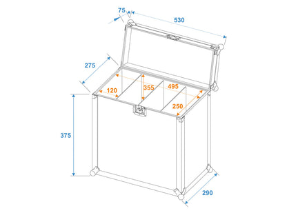 Roadinger Flightcase 4x SLS Größe M – Ansicht 2