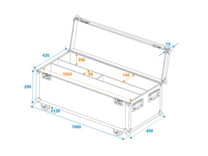 Roadinger Flightcase 2x LED TMH Bar-S120 mit Rollen – Ansicht 6