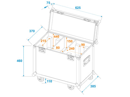 Roadinger Flightcase 2x TMH-X12 mit Rollen – Ansicht 5