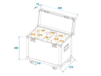 Roadinger Flightcase 2x TMH XB-280 – Ansicht 5