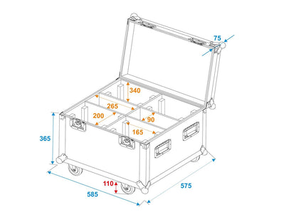 Roadinger Flightcase 4x TMH-S90/H90/B90 – Ansicht 5