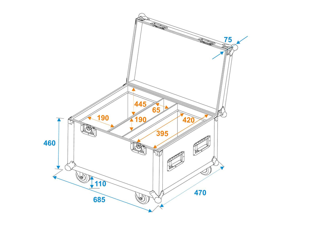 Roadinger Flightcase 2x TMH-W555 – Ansicht 5