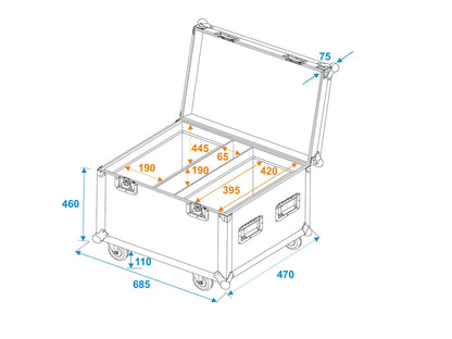 Roadinger Flightcase 2x TMH-W555 – Ansicht 5
