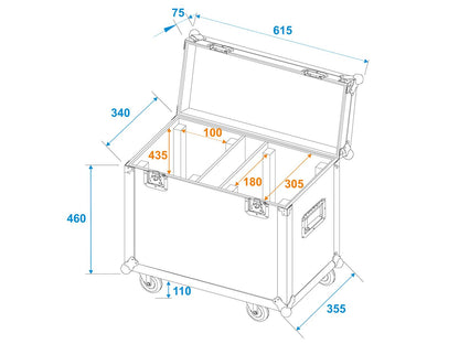 Roadinger Flightcase 2x TMH-W400 mit Rollen – Ansicht 5