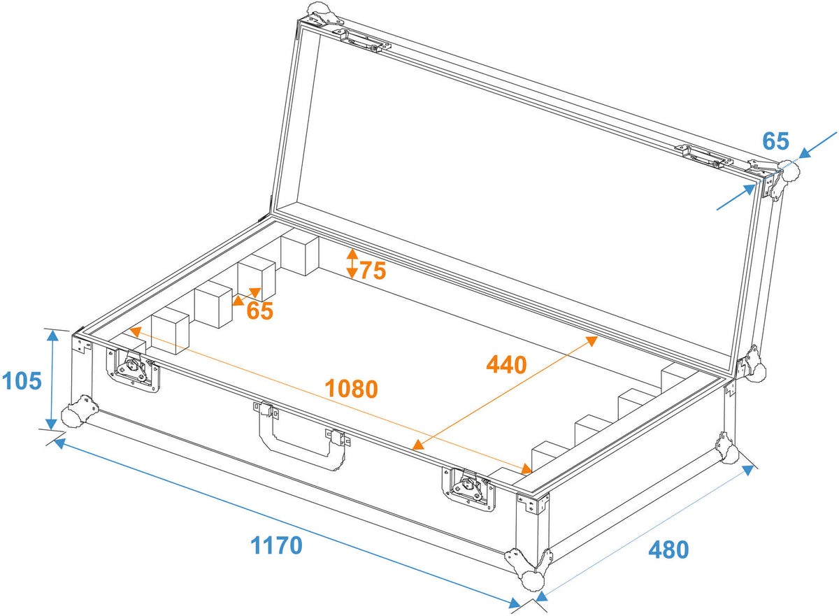 Roadinger Flightcase EC-B252 4x LED BAR-252 RGB – Ansicht 2