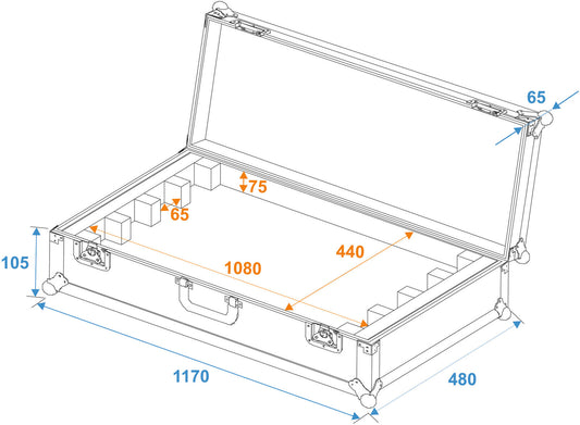 Roadinger Flightcase EC-B252 4x LED BAR-252 RGB – Ansicht 2