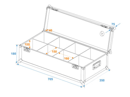 Roadinger Flightcase 8x AKKU UP-4 – Ansicht 6