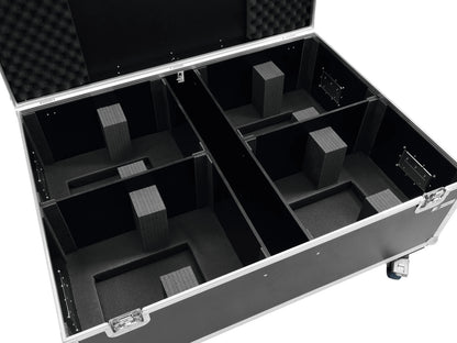 Roadinger Flightcase 4x THA-250F mit Rollen – Ansicht 4