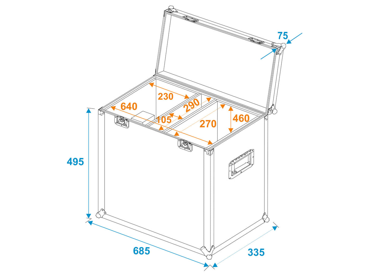 Roadinger Flightcase 2x TSL-750/TSL-1200 – Ansicht 5