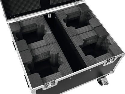 Roadinger Flightcase 4x LED TMH-X1 Moving-Head Beam mit Rollen – Ansicht 4