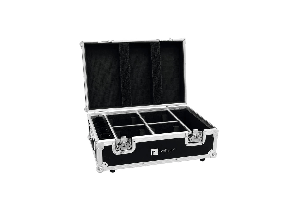 Roadinger Flightcase 4x AKKU TL-3 Trusslight QuickDMX mit Ladefunktion