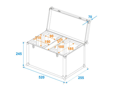 Roadinger Flightcase 2x LED TMH-17 – Ansicht 5