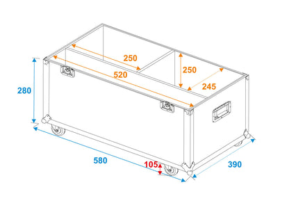 Roadinger Flightcase 2x Spark Master mit Rollen – Ansicht 6