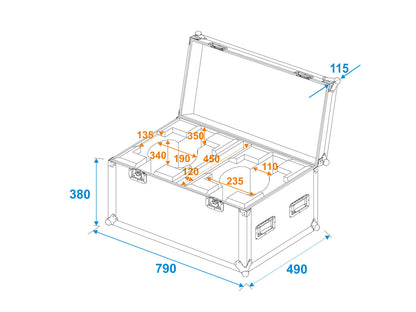 Roadinger Flightcase 2x LED TMH-X7 Moving head – Ansicht 5