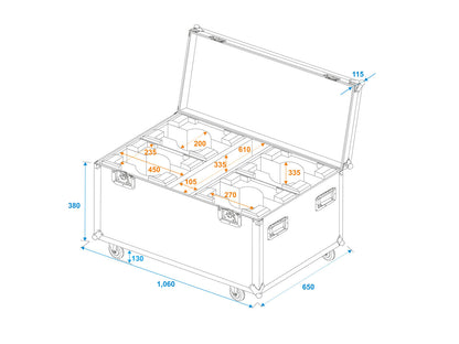 Roadinger Flightcase 4x LED TMH-X7 Moving head – Ansicht 5