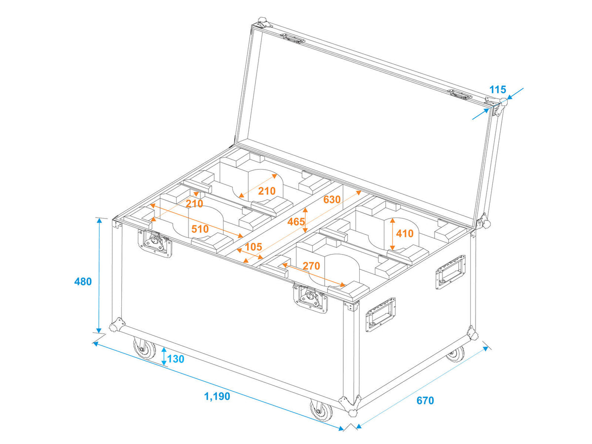 Roadinger Flightcase 4x LED TMH-X10 – Ansicht 6