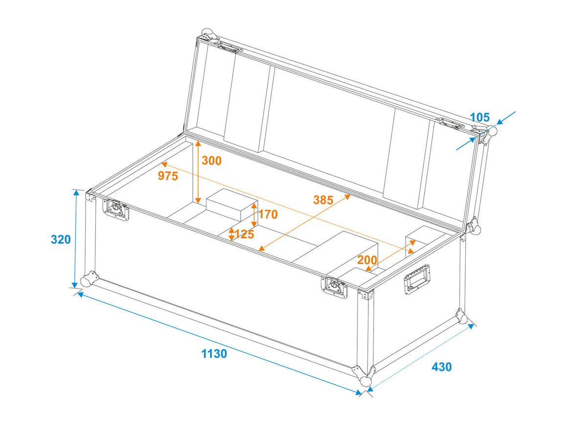 Roadinger Flightcase 1x LED SL-600 – Ansicht 5