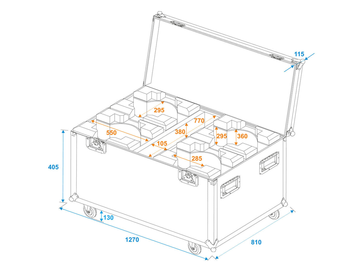 Roadinger Flightcase 4x LED TMH-X19 Moving head – Ansicht 6