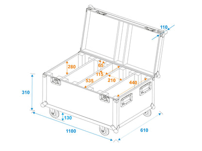 Roadinger Flightcase 4x Multiflood Pro – Ansicht 5