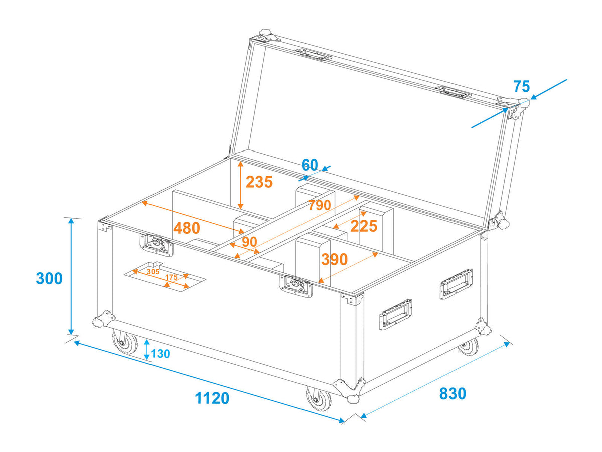 Roadinger Flightcase 4x LED THA-150F Theater-Spot – Ansicht 5
