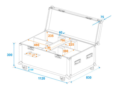 Roadinger Flightcase 4x LED THA-150F Theater-Spot – Ansicht 5