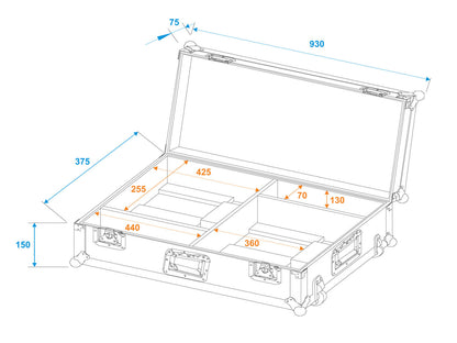 Roadinger Flightcase 2x LED TSL-1000 mit Trolleyfunktion – Ansicht 7