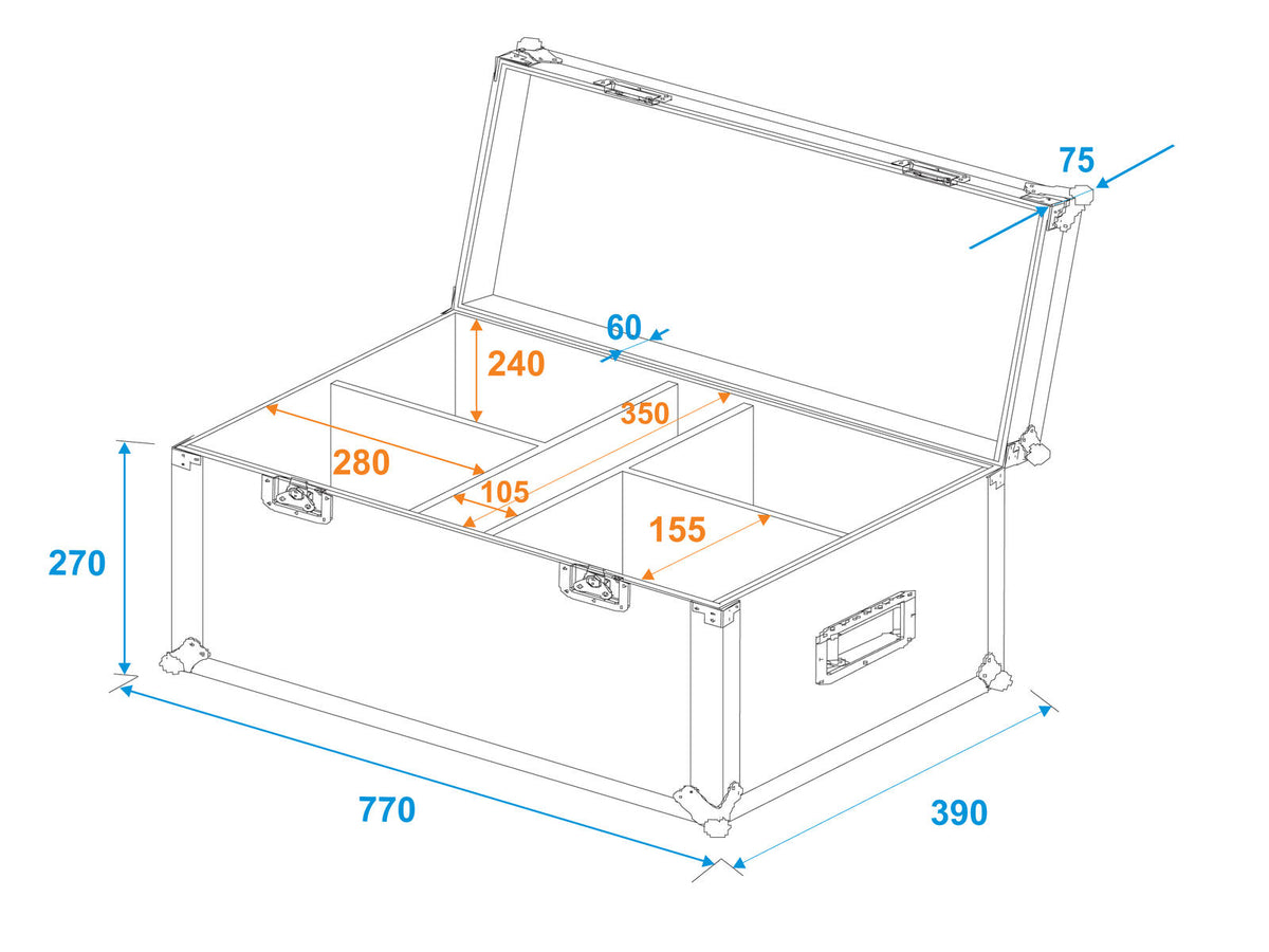 Roadinger Flightcase 4x LED CBB-2WW/CW Fairlight – Ansicht 5