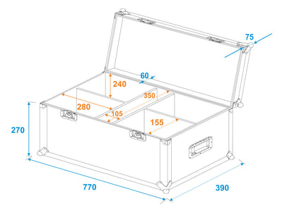 Roadinger Flightcase 4x LED CBB-2WW/CW Fairlight – Ansicht 5