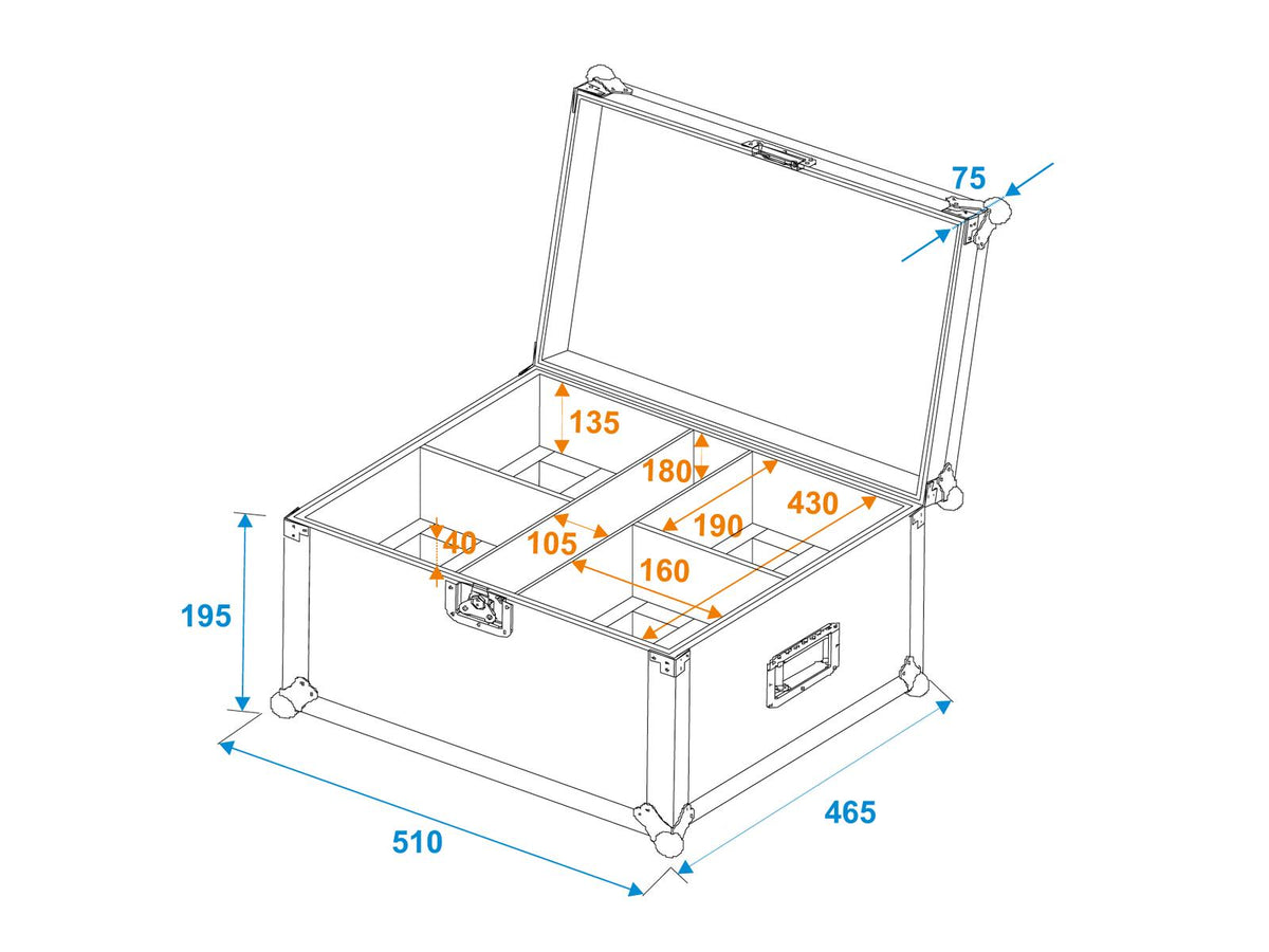 Roadinger Flightcase 4x THA-20PC – Ansicht 5