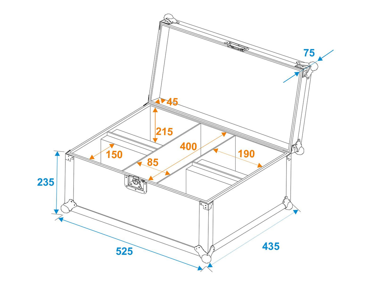 Roadinger Flightcase 4x AKKU UP-4 Entry/IP UP-4 Entry – Ansicht 6
