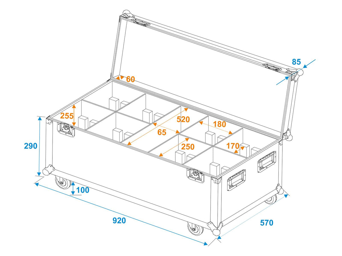 Roadinger Flightcase 8x LED IP PAR 7x10W RGBL – Ansicht 6