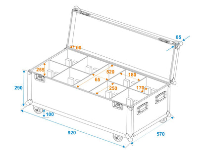 Roadinger Flightcase 8x LED IP PAR 7x10W RGBL – Ansicht 6