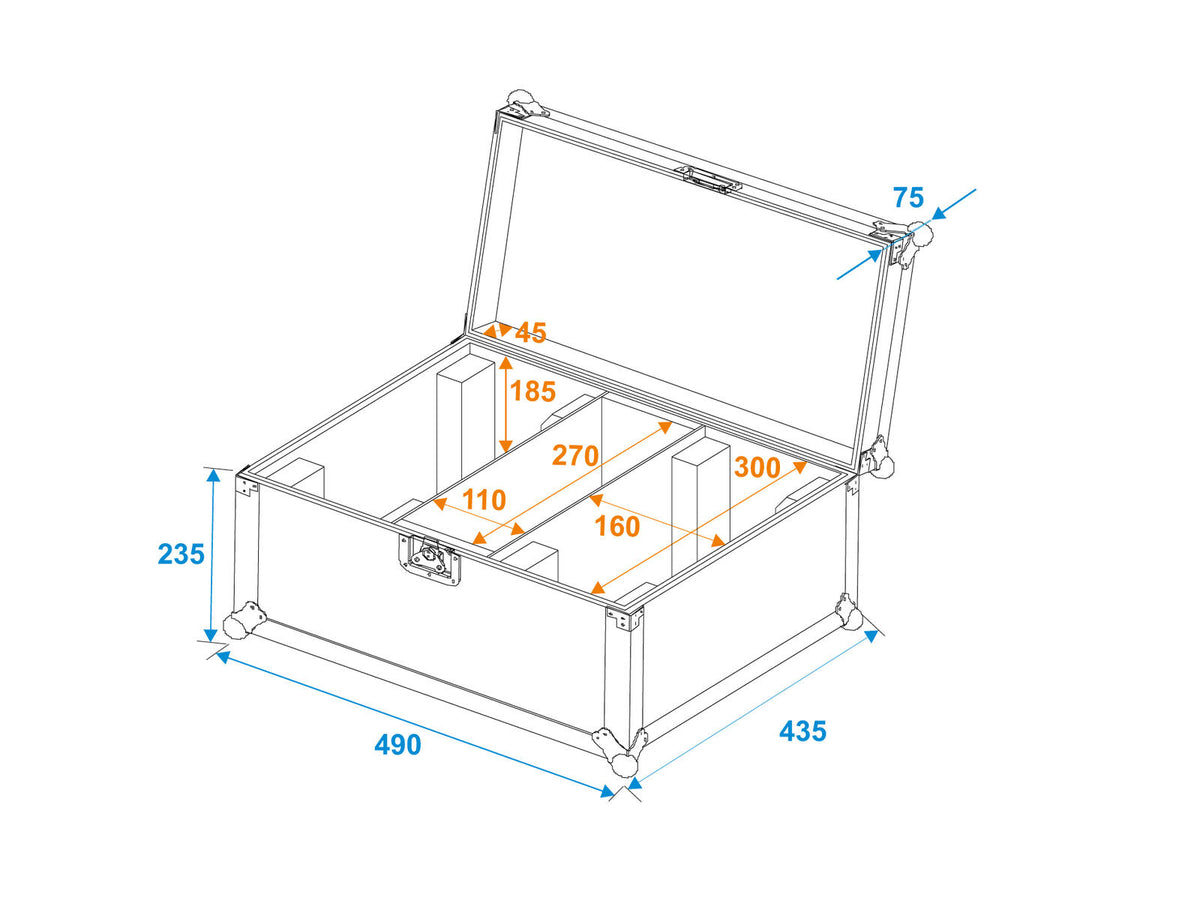Roadinger Flightcase 2x LED CLS-9 QCL RGB/WW 9x7W – Ansicht 8