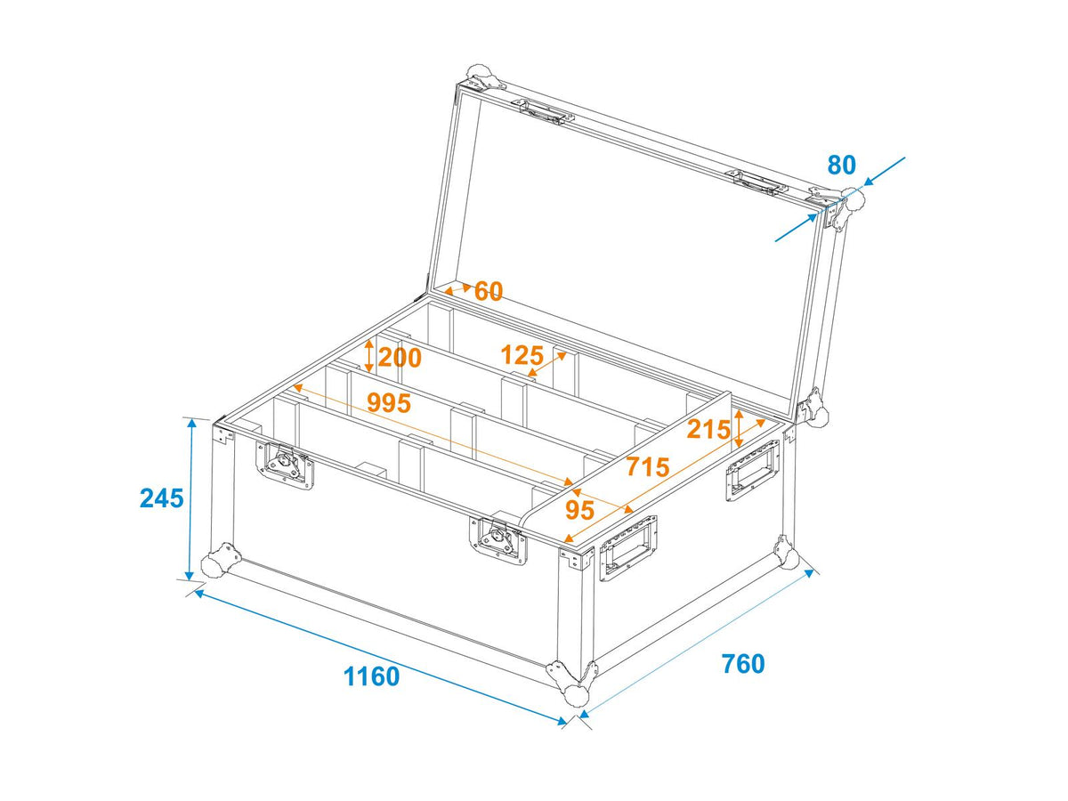 Roadinger Flightcase 4x LED PMB-8 COB QCL – Ansicht 5
