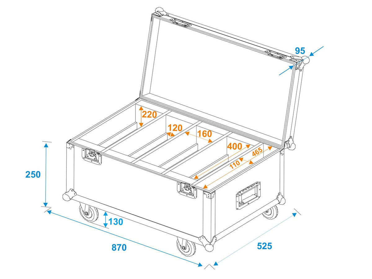 Roadinger Flightcase 4x LED CLS-18 QCL RGB/WW mit Rollen – Ansicht 5