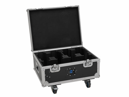 Roadinger Flightcase 4x AKKU MBT-3 mit Rollen und Ladefunktion