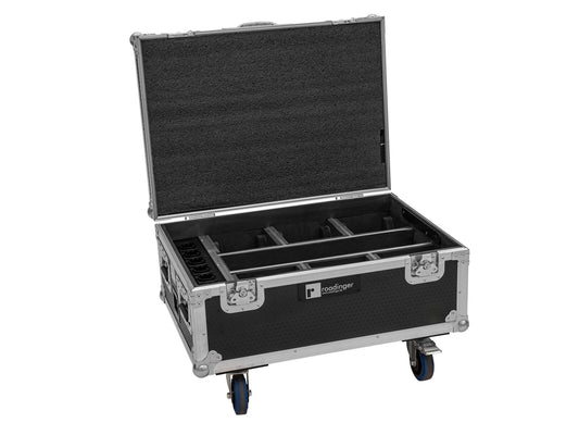 Roadinger Flightcase 6x AKKU IP TL-3 QCL Trusslight CRMX mit Ladefunktion und Rollen